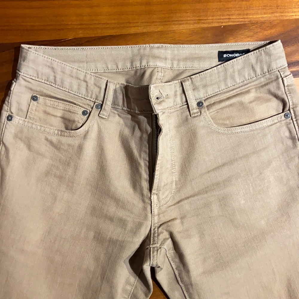 Bonobos Men’s Travel Jeans Richmond Khaki 32X34 Tailored Fit